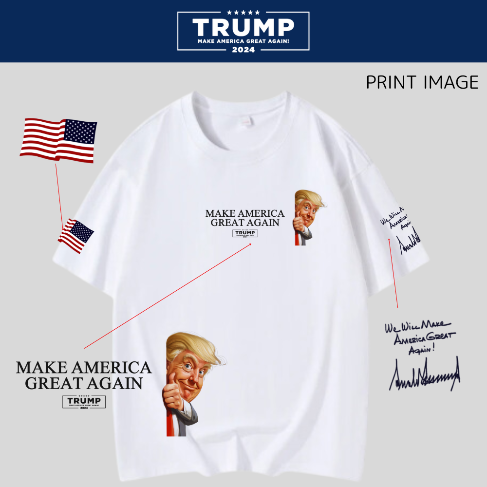 TRUMP グラフィックプレミアムコットンTシャツ[白/ひょっこりTRUMP(大)] - 画像 (2)