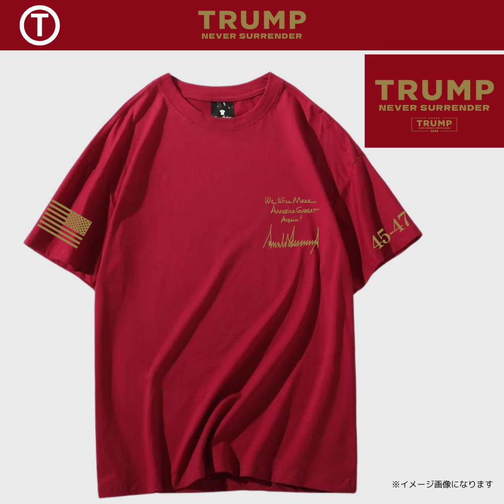 ロゴTシャツ [Never Surrender]NSBT-02[コーヒーレッド/ゴールド]