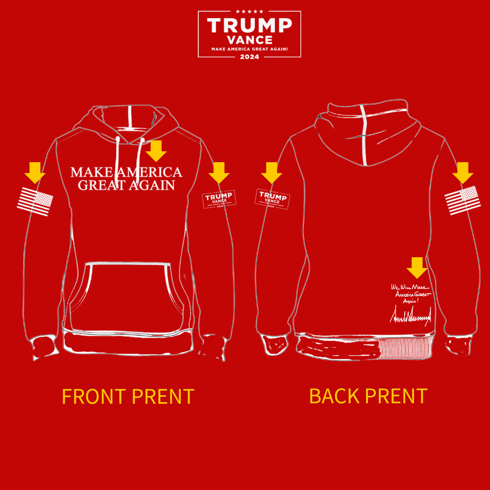 TRUMP VANCE ロゴフーデッドパーカー [レッド] - 画像 (2)