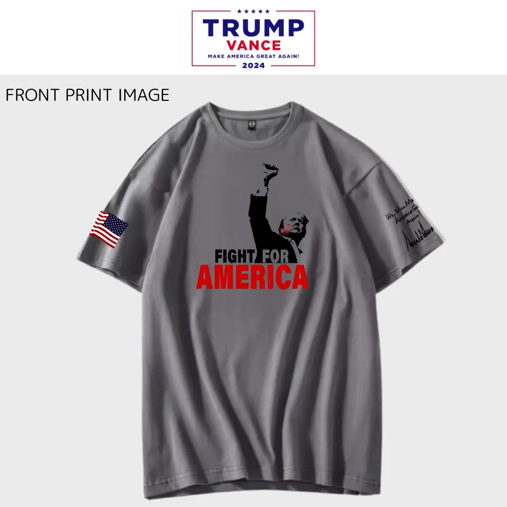 FIGHT FOR AMERICA グラフィックTシャツ [FFAT-01][グレー]