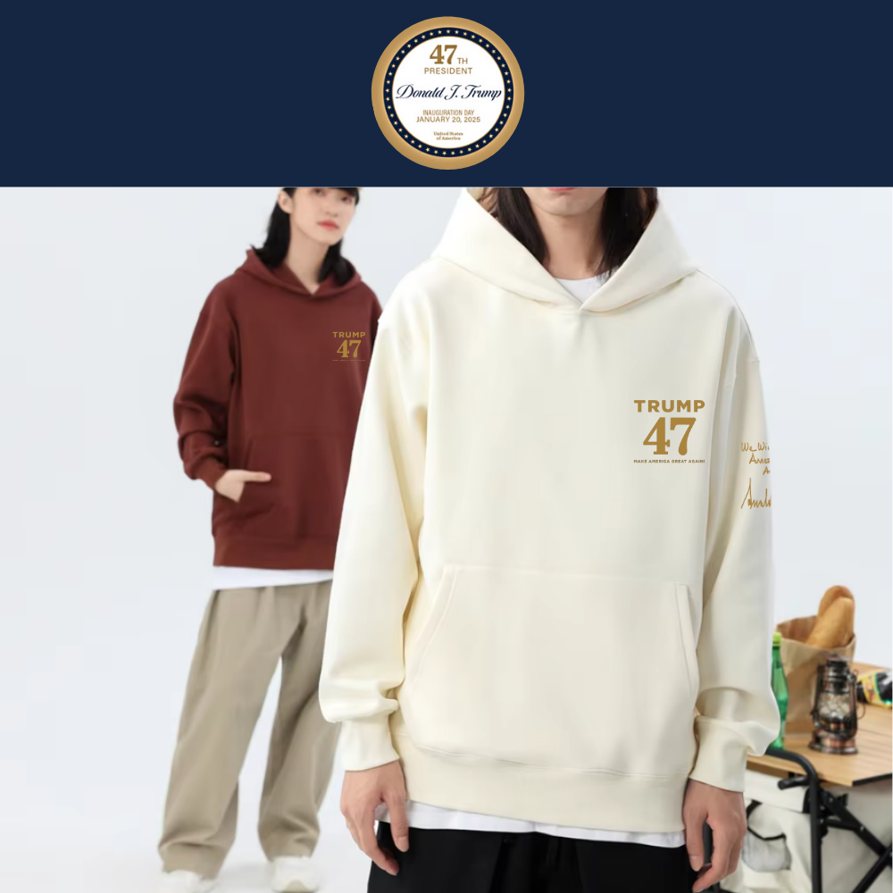 [TRUMP 47]ロゴ入りフーデッドパーカー[マルーン][NTHD-01] - 画像 (3)
