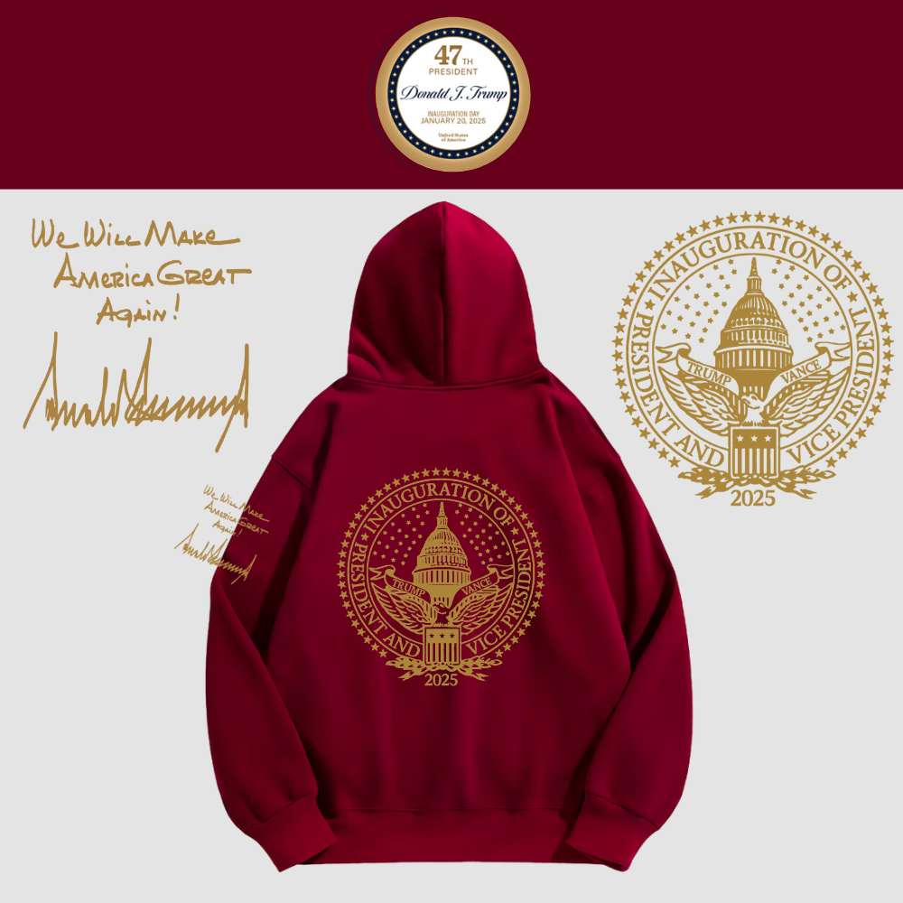 [TRUMP 47]ロゴ入りフーデッドパーカー[マルーン][NTHD-01] - 画像 (2)