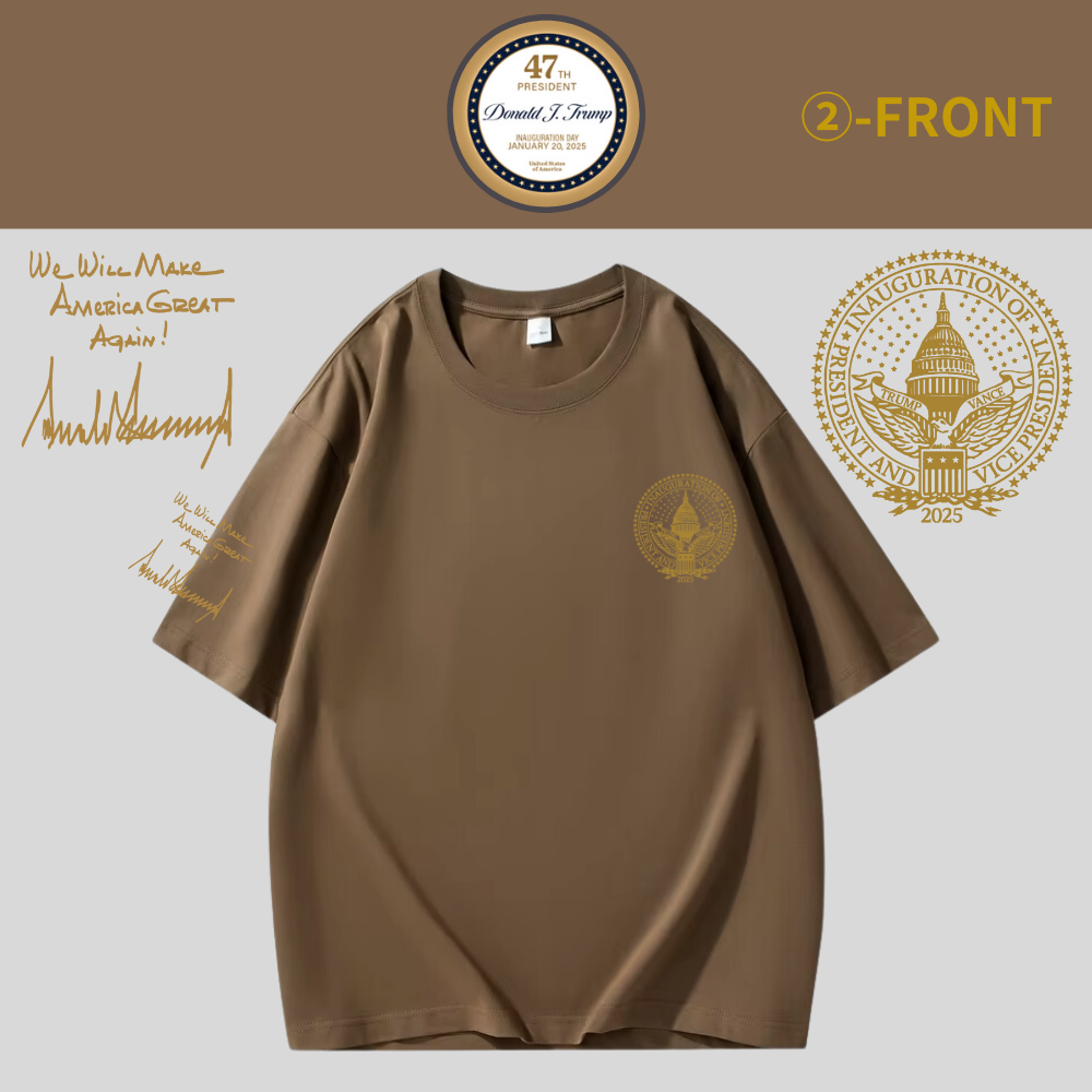 [TRUMP 47]ロゴ入プレミアムTシャツ(2)[茶色][NTTE-02] (Copy)