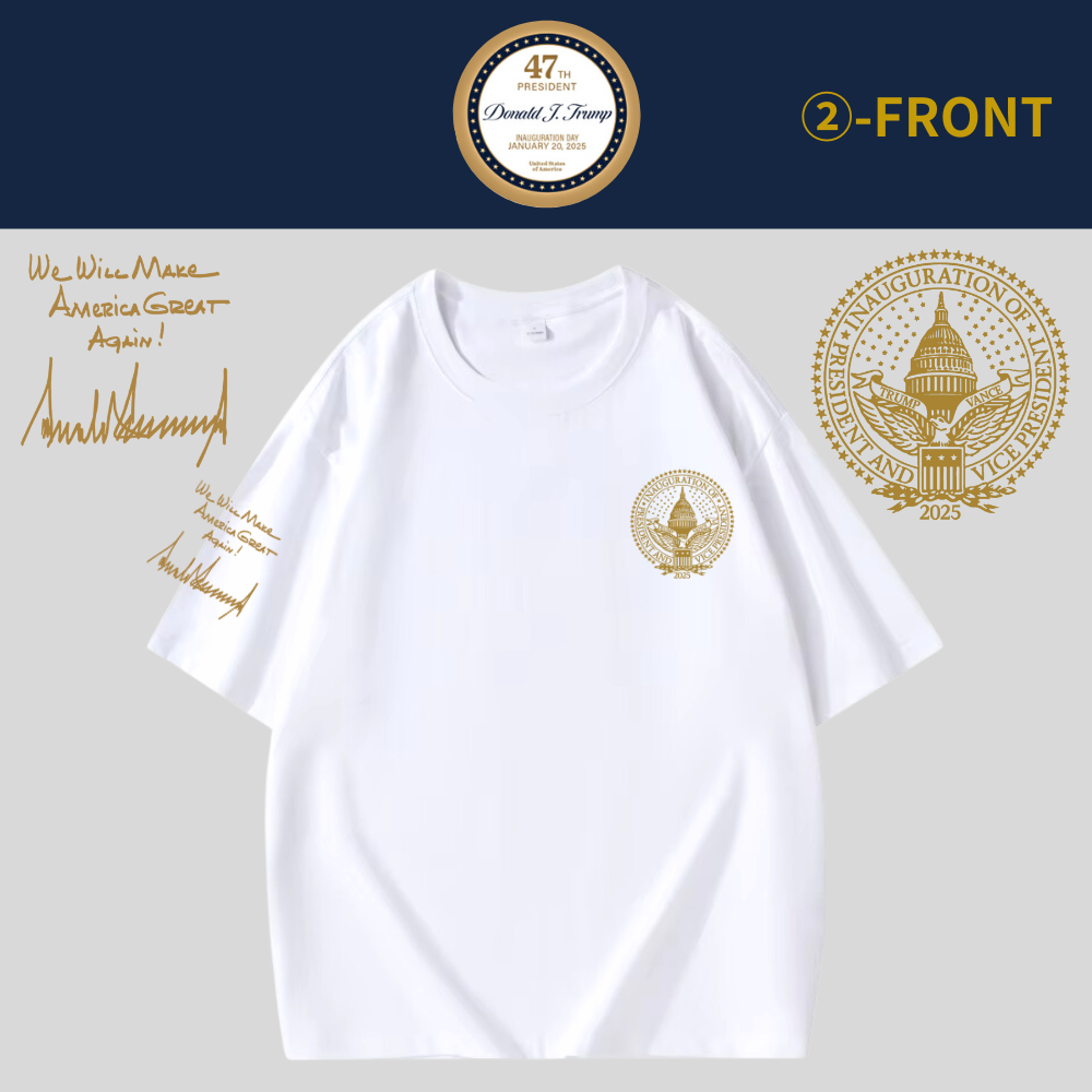 [TRUMP 47]ロゴ入プレミアムTシャツ(2)[白][NTTE-02]