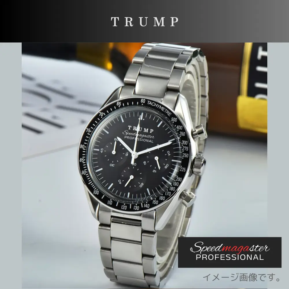 オリジナルデザイン腕時計 [Speedmagaster] ブラックフェイス(1) - 画像 (3)