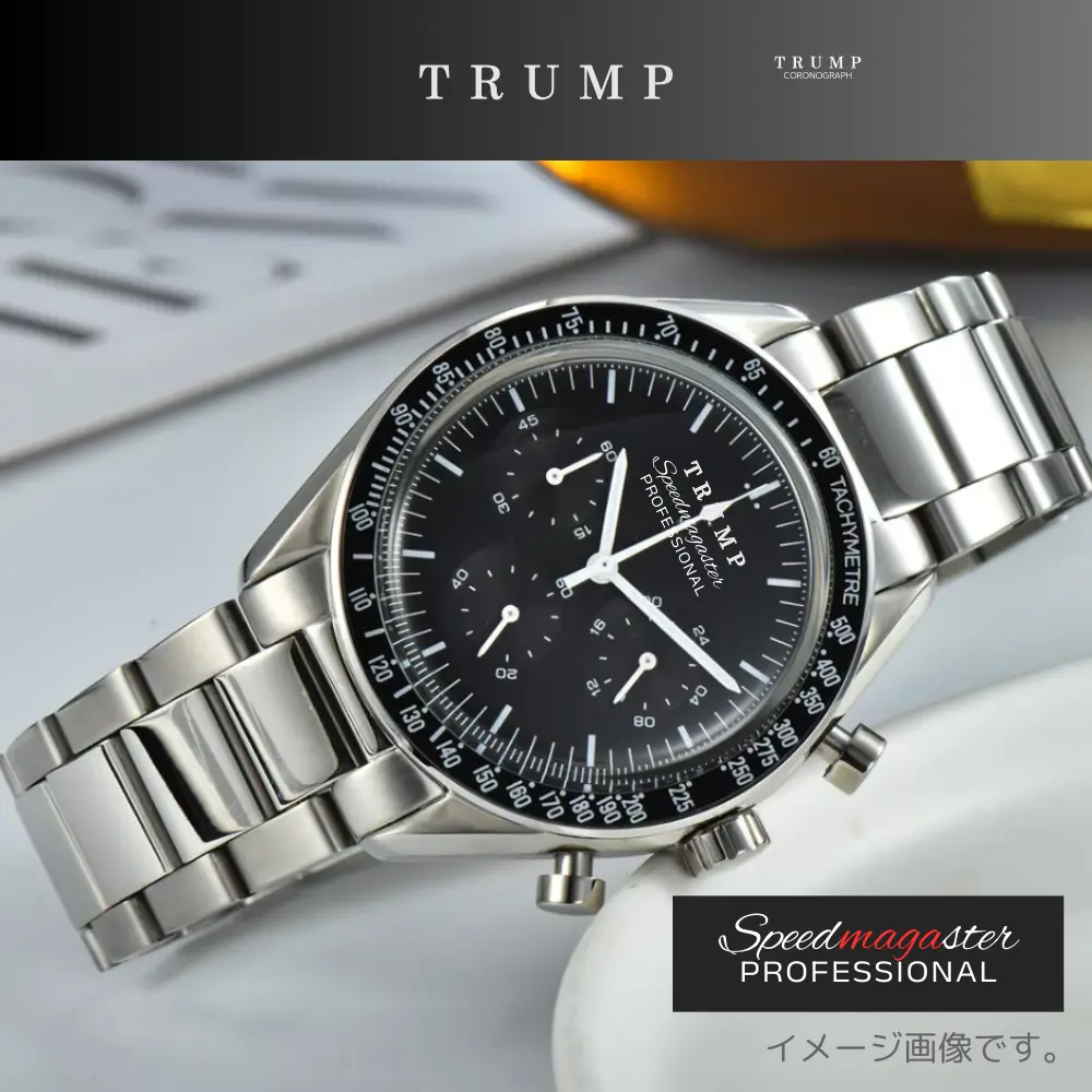 オリジナルデザイン腕時計 [Speedmagaster] ブラックフェイス(1) - 画像 (2)