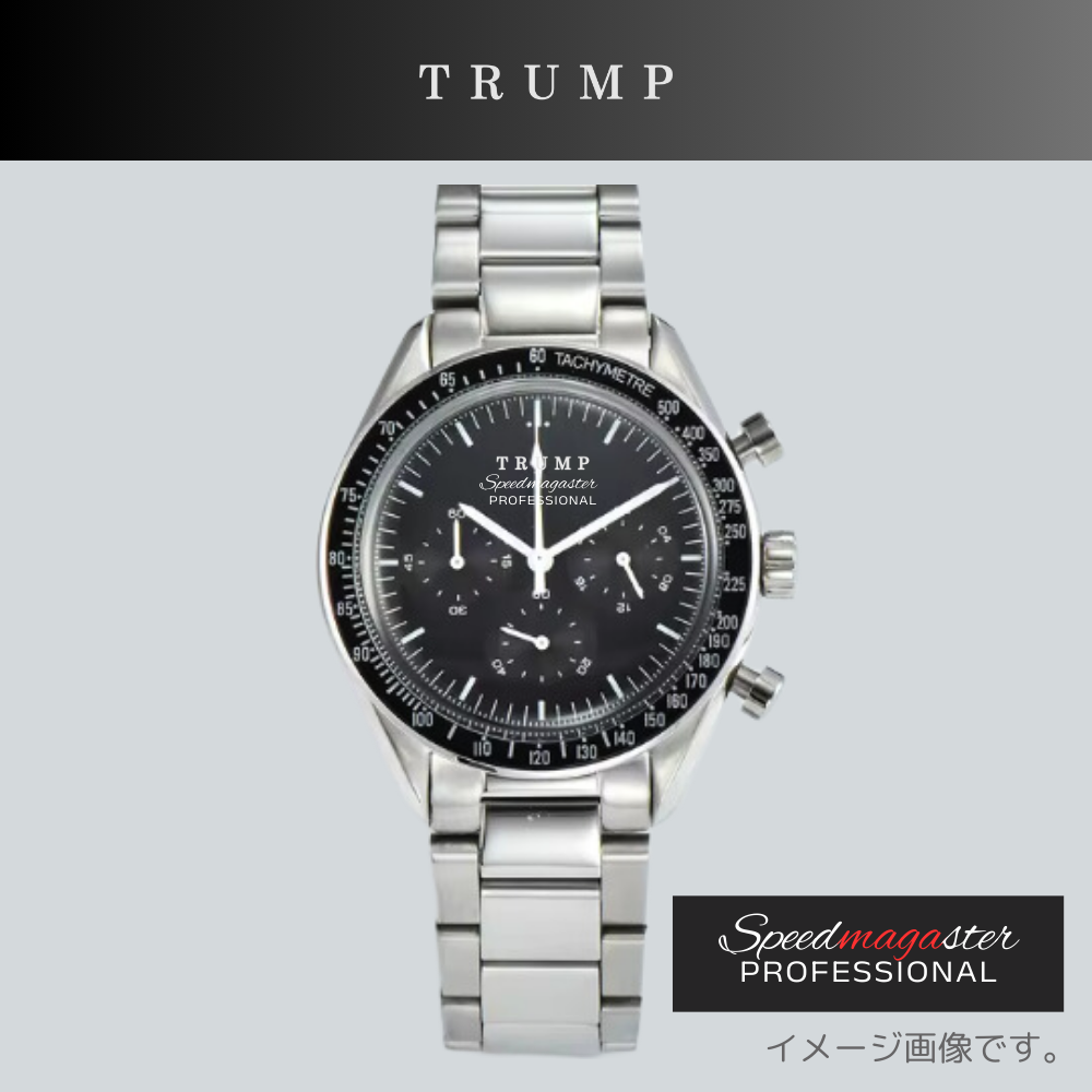 オリジナルデザイン腕時計 [Speedmagaster] ブラックフェイス(1)