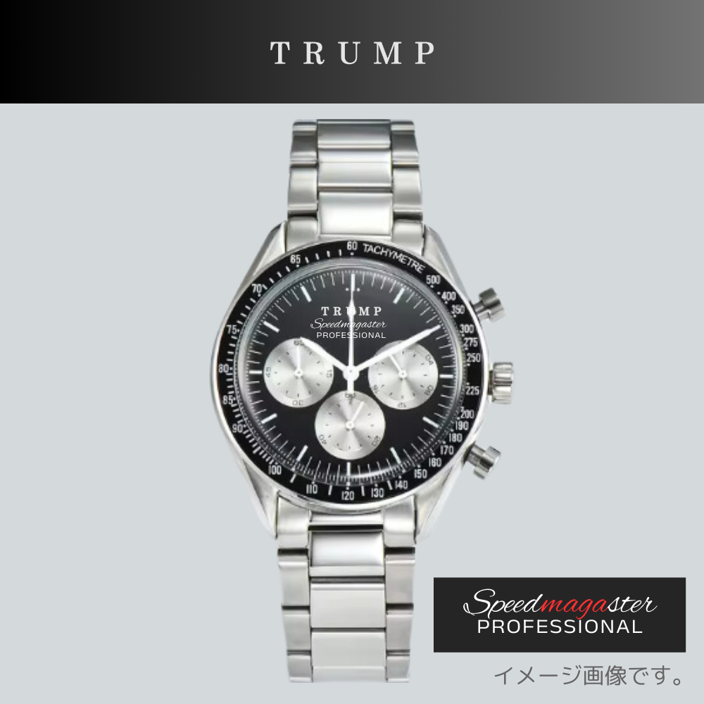 オリジナルデザイン腕時計 [Speedmagaster] ブラックフェイス(2)