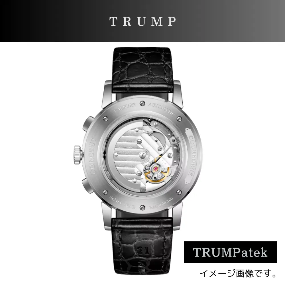 オリジナルデザイン腕時計 [TRUMPatek] ブラックフェイス[黒革ベルト] - 画像 (2)