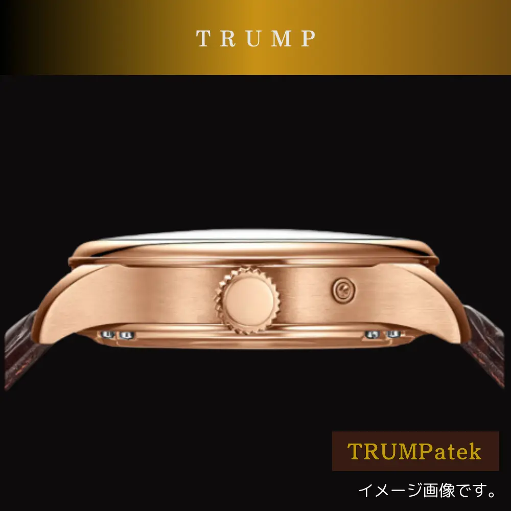 オリジナルデザイン腕時計 [TRUMPatek] ホワイトフェイス[茶革ベルト] - 画像 (5)