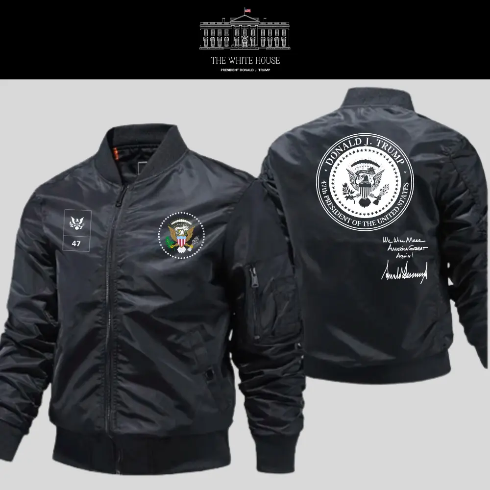[AMERICA IS BACK]White House ロゴボンバージャケット[WHBJ-02][黒]