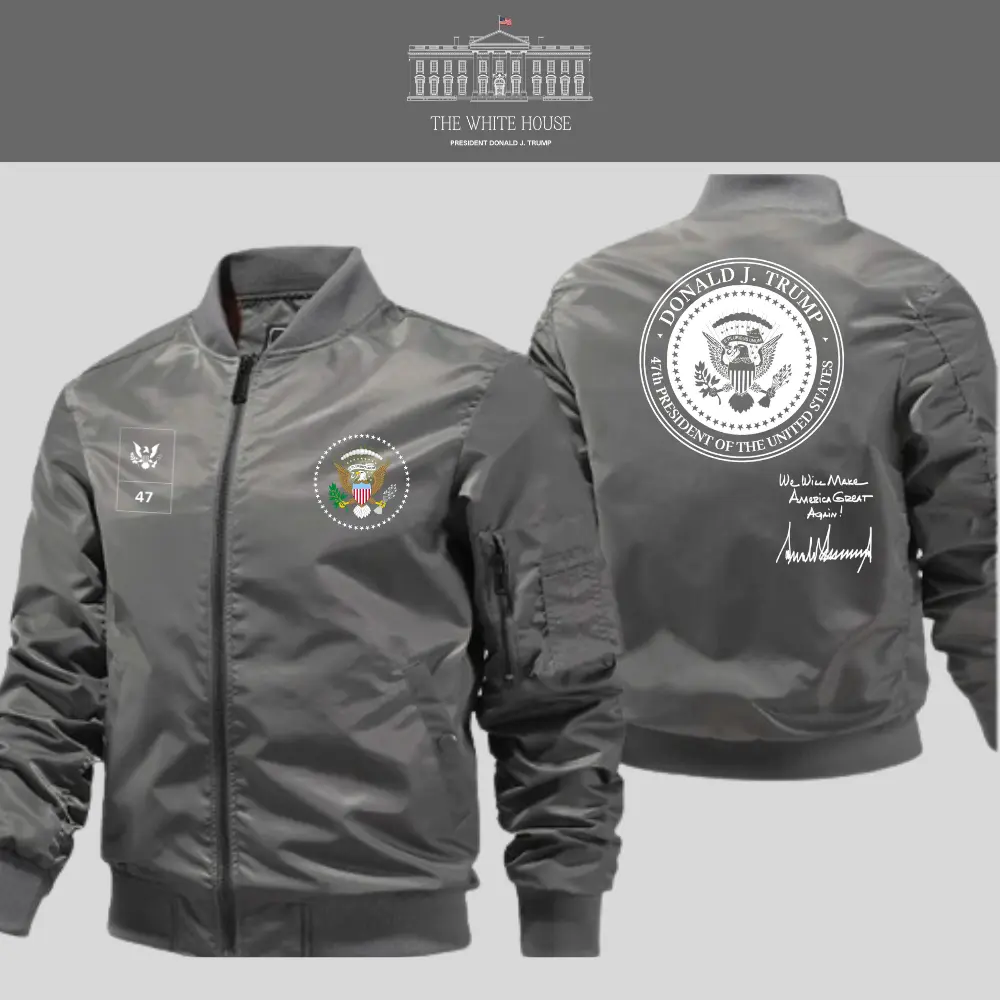 [AMERICA IS BACK]White House ロゴボンバージャケット[WHBJ-02][グレー]