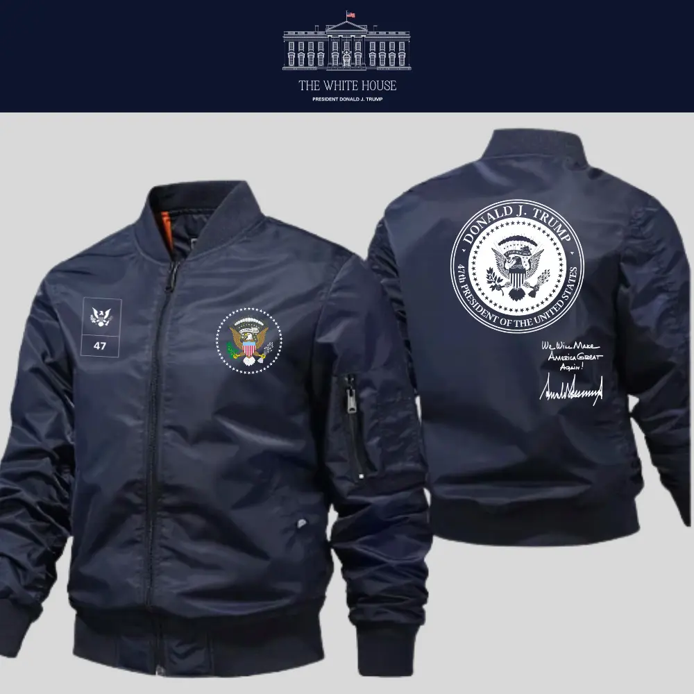 [AMERICA IS BACK]White House ロゴボンバージャケット[WHBJ-02][ネイビー]
