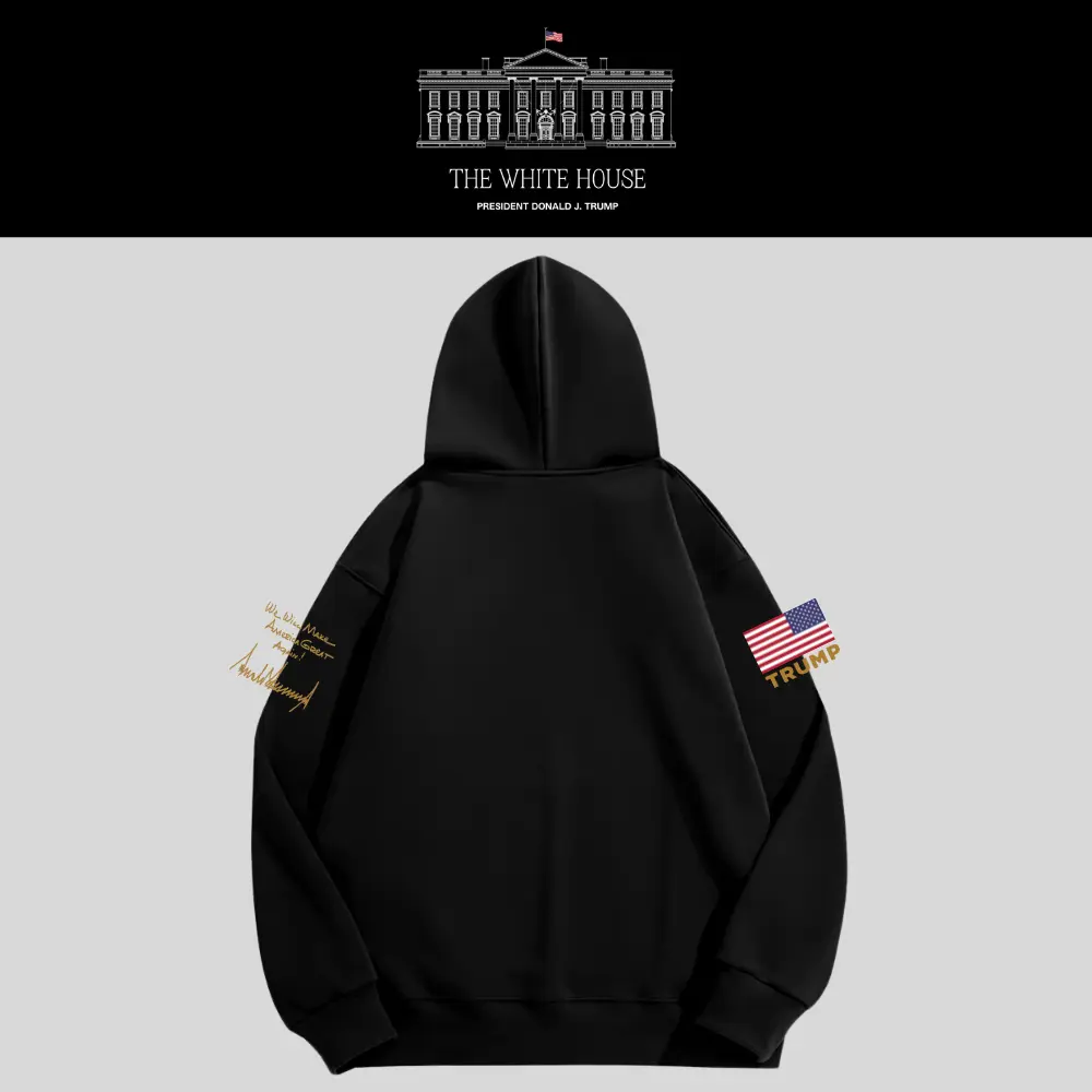 [AMERICA IS BACK]White House ロゴフーデッドパーカー[WHHD-02][黒] - 画像 (2)