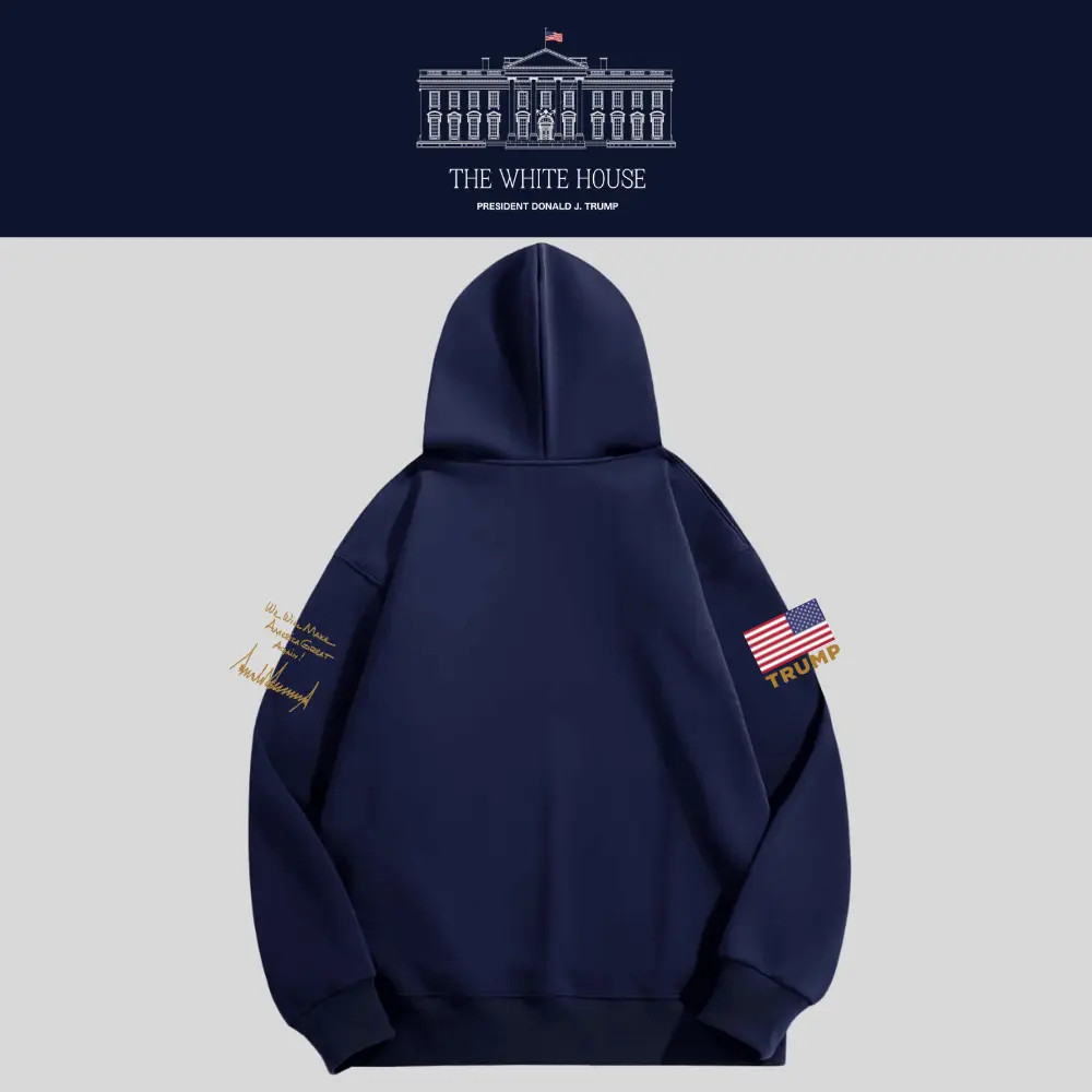 [AMERICA IS BACK]White House ロゴフーデッドパーカー[WHHD-01][ネイビー] - 画像 (2)