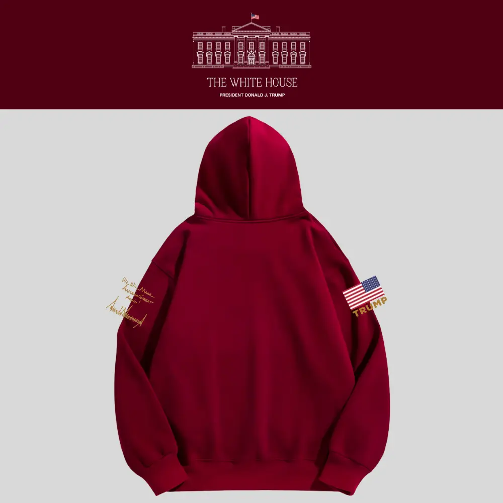 [AMERICA IS BACK]White House ロゴフーデッドパーカー[WHHD-01][ワインレッド] - 画像 (2)