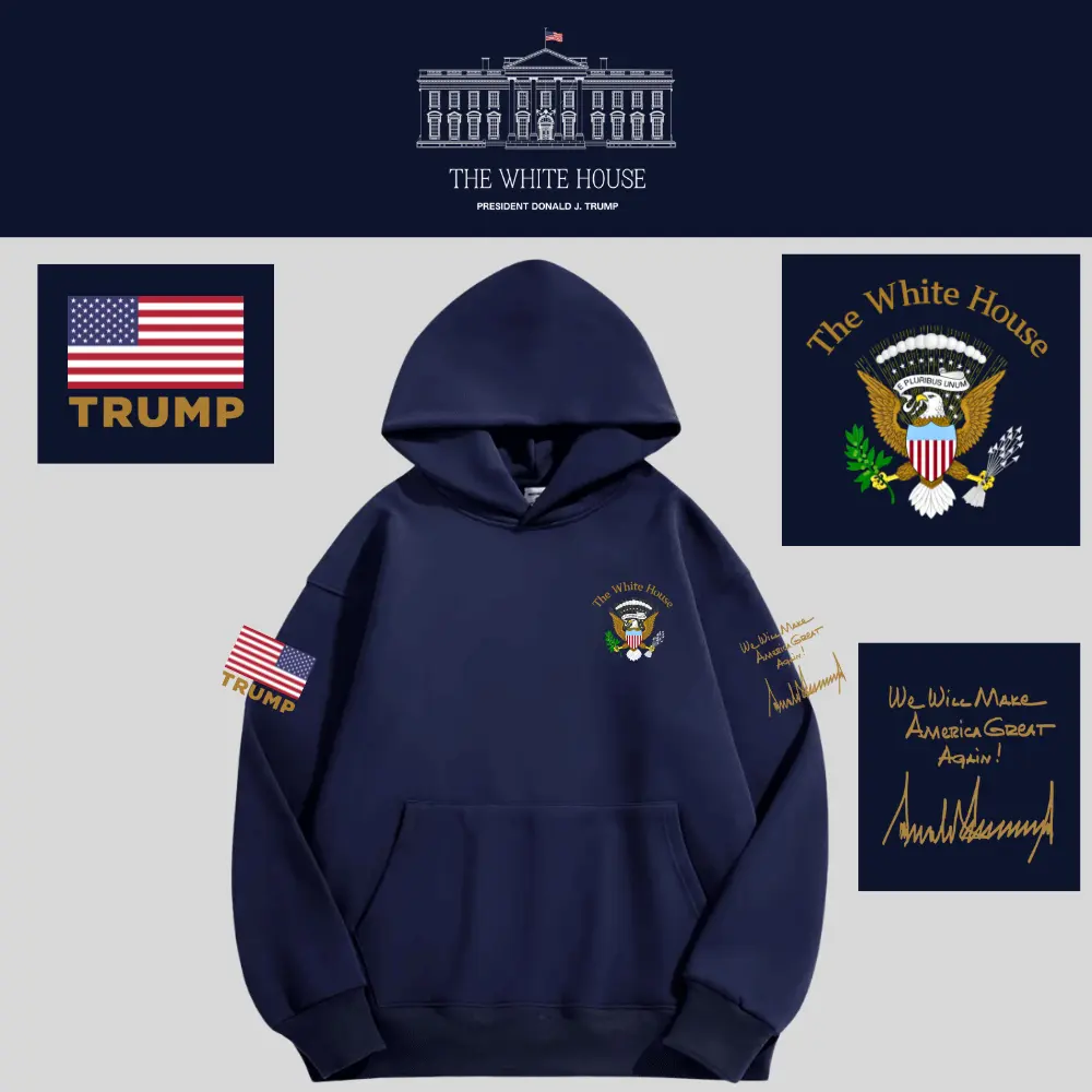 [AMERICA IS BACK]White House ロゴフーデッドパーカー[WHHD-01][ネイビー]