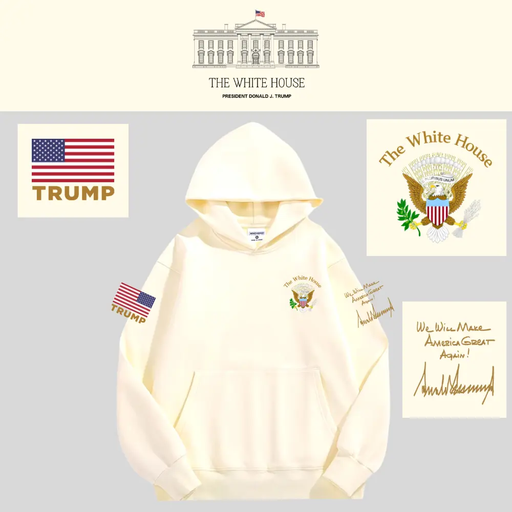 [AMERICA IS BACK]White House ロゴフーデッドパーカー[WHHD-01][白]