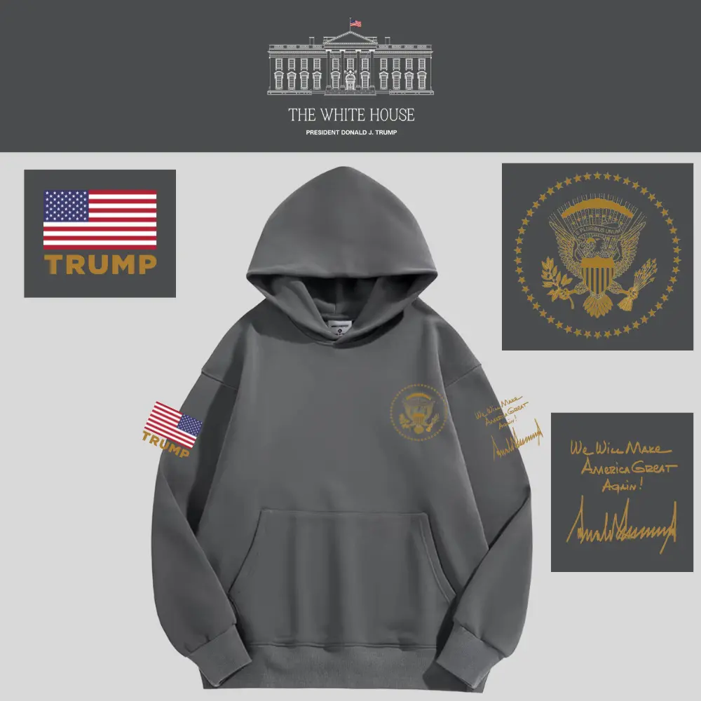 [AMERICA IS BACK]White House ロゴフーデッドパーカー[WHHD-02][グレー]