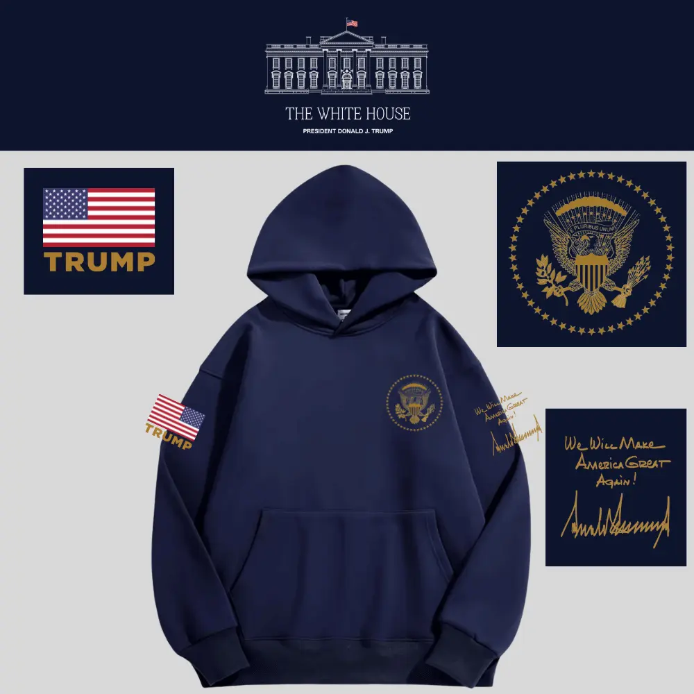 [AMERICA IS BACK]White House ロゴフーデッドパーカー[WHHD-02][ネイビー]