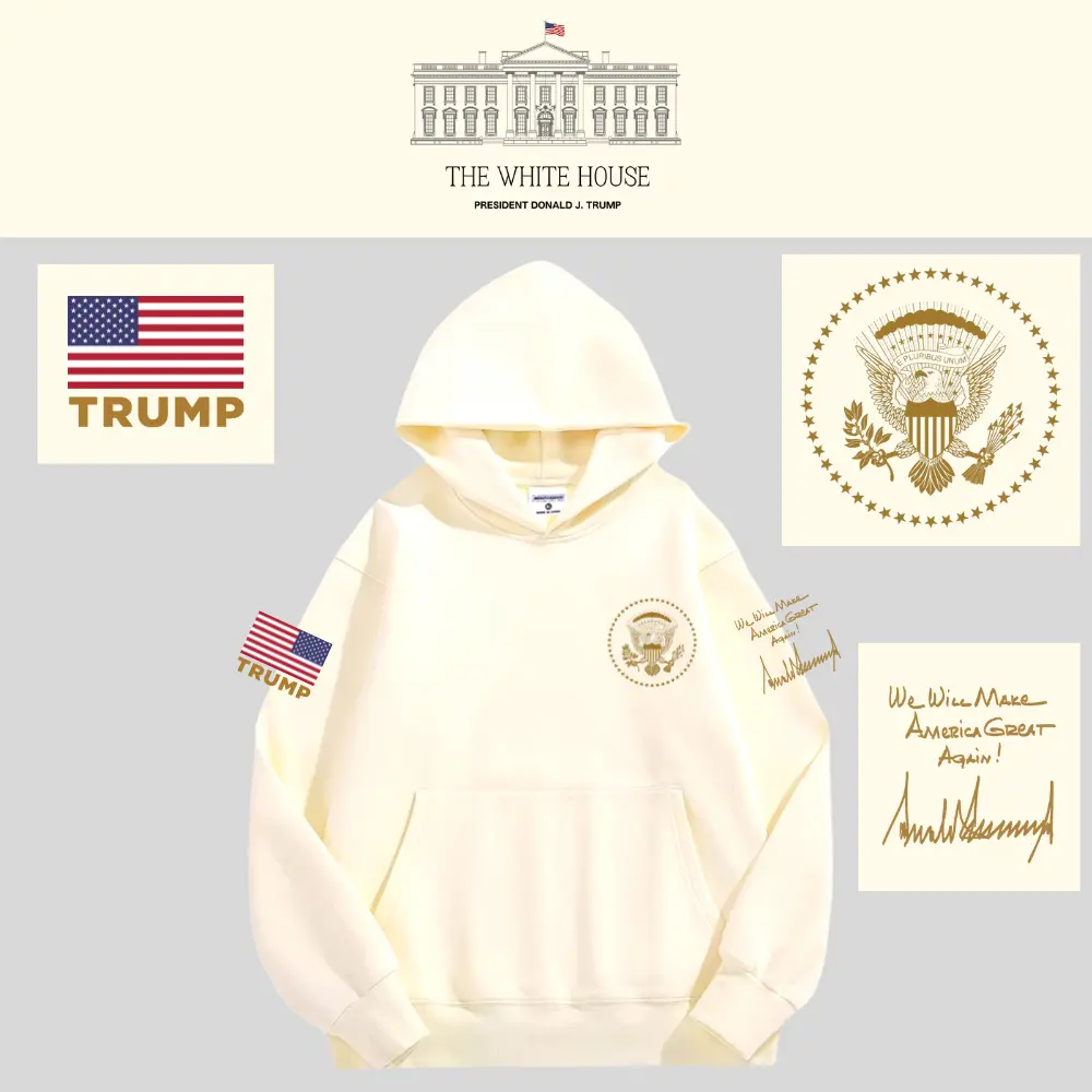 [AMERICA IS BACK]White House ロゴフーデッドパーカー[WHHD-02][白]