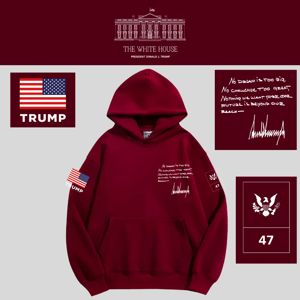 [AMERICA IS BACK]White House ロゴフーデッドパーカー[WHHD-03][ワインレッド]