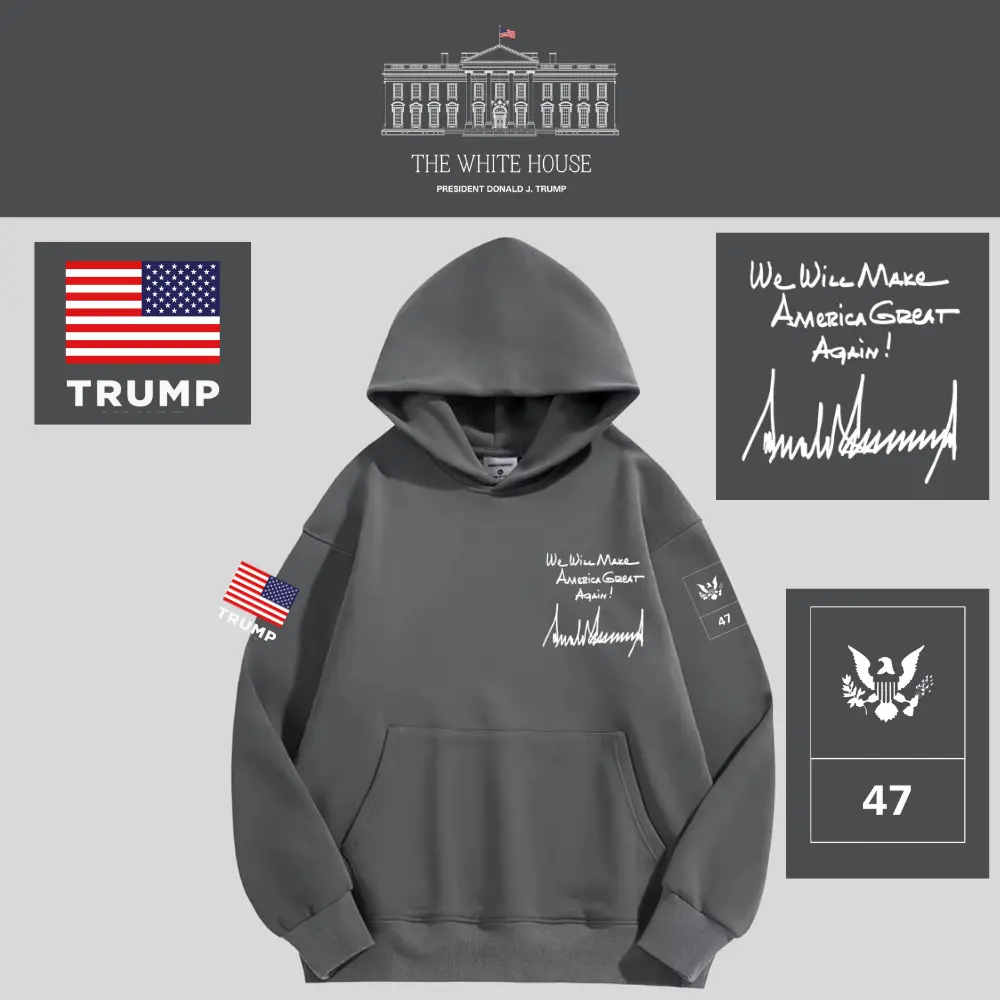 [AMERICA IS BACK]White House ロゴフーデッドパーカー[WHHD-04][グレー]