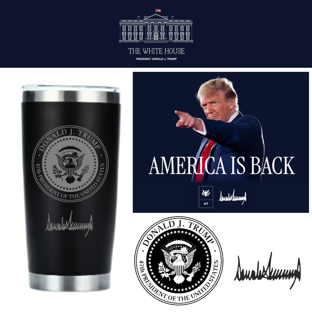 [AMERICA IS BACK]White House ロゴステンレスタンブラー[WHTB-03][黒]