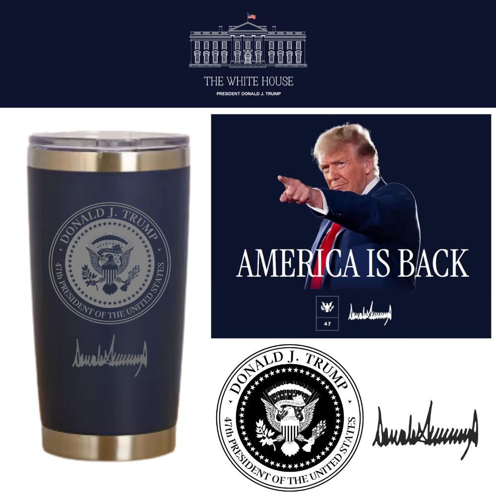 [AMERICA IS BACK]White House ロゴステンレスタンブラー[WHTB-03][ネイビー]