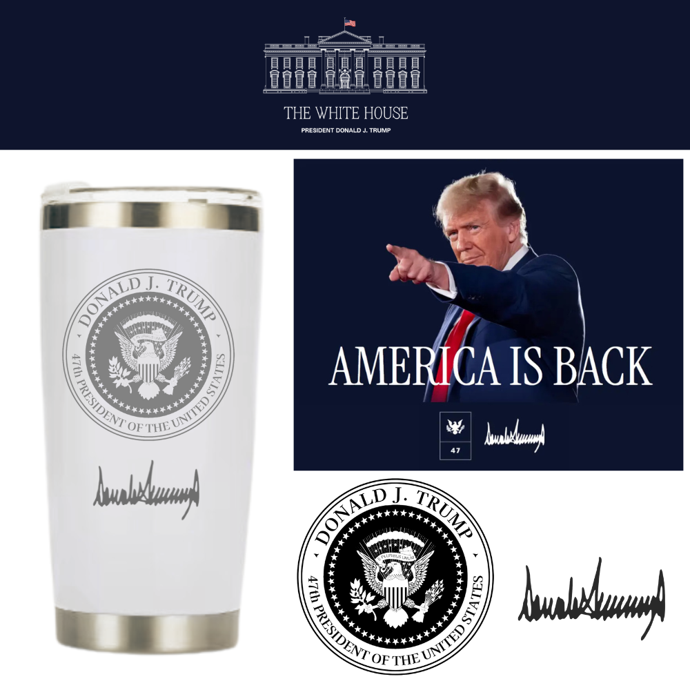 [AMERICA IS BACK]White House ロゴステンレスタンブラー[WHTB-03][白]