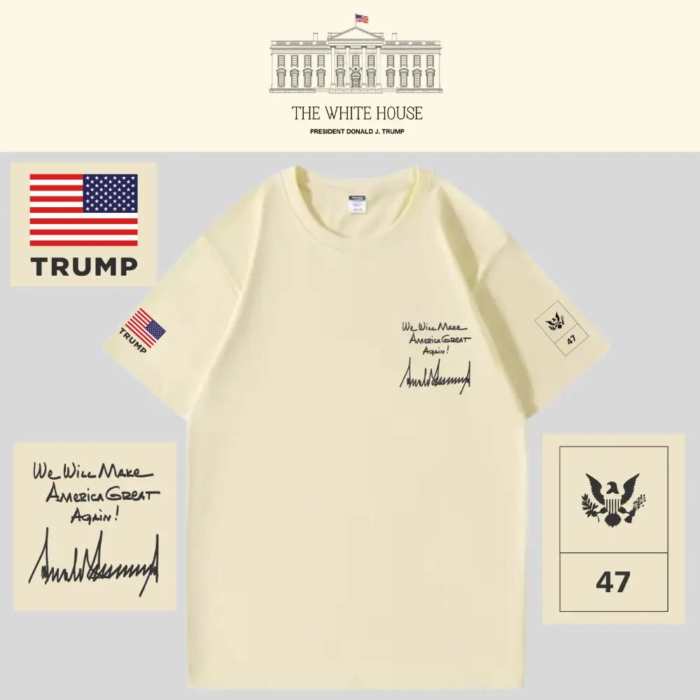 [AMERICA IS BACK]White House ロゴTシャツ[WHTE-03][ベージュ]