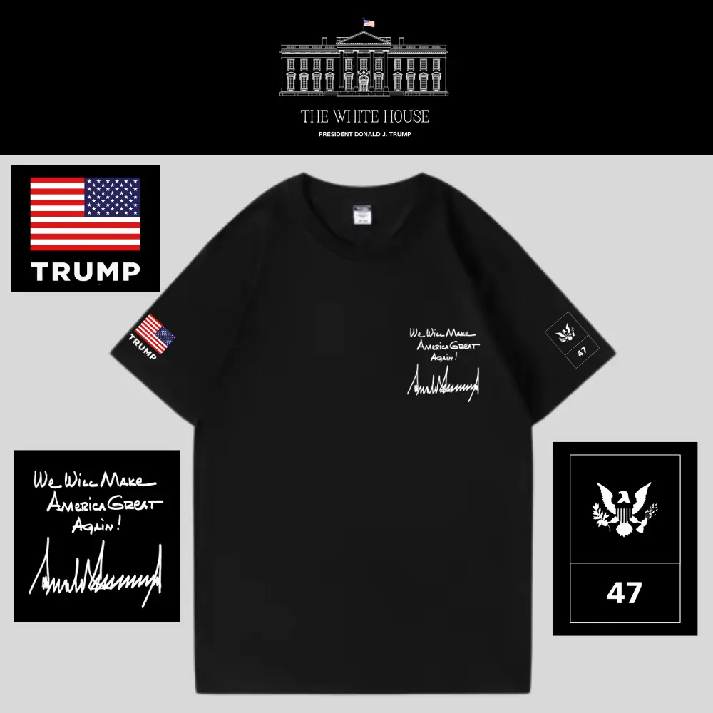 [AMERICA IS BACK]White House ロゴTシャツ[WHTE-03][黒]