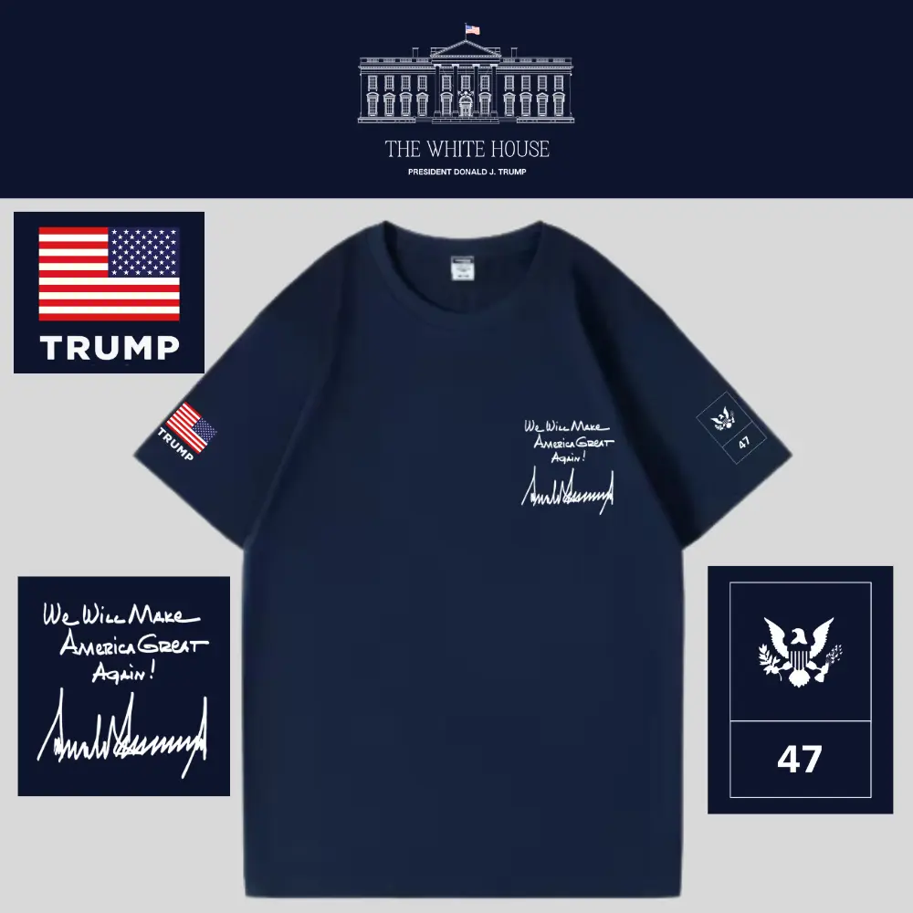 [AMERICA IS BACK]White House ロゴTシャツ[WHTE-03][ネイビー]