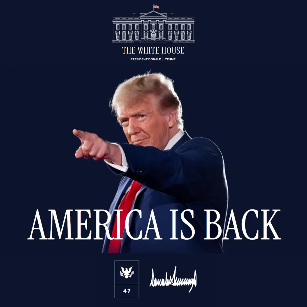 [AMERICA IS BACK]White House ロゴTシャツ[WHTE-04][黒] - 画像 (2)