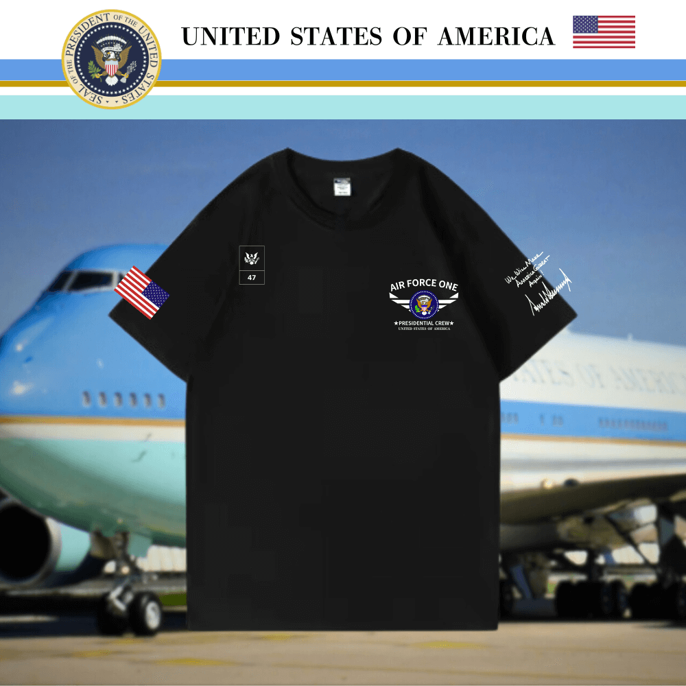 [Air Force One 2025]エアフォース・ワン2025ロゴTシャツ[黒][AFTE-02]