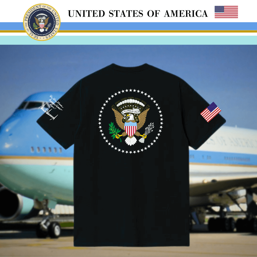 [Air Force One 2025]エアフォース・ワン2025ロゴTシャツ[黒][AFTE-02] - 画像 (2)