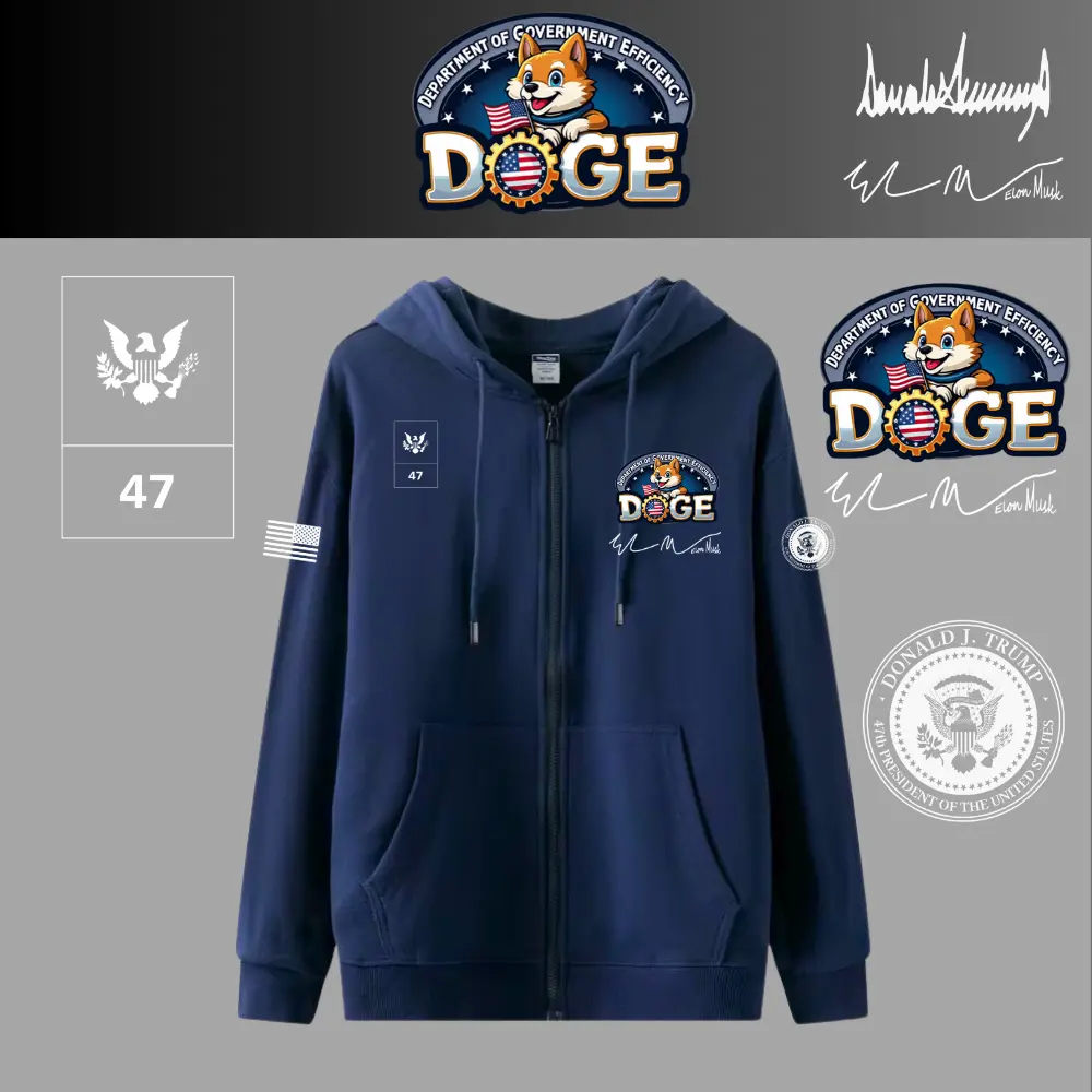 [DOGE]ドージロゴジップアップパーカー[ネイビー][DGZH-01]