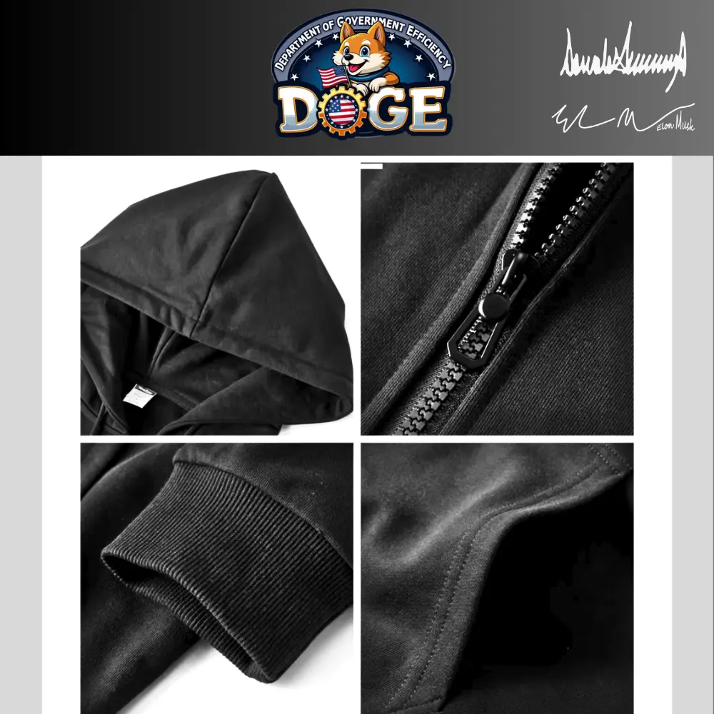 [DOGE]ドージロゴジップアップパーカー[黒][DGZH-01] - 画像 (2)