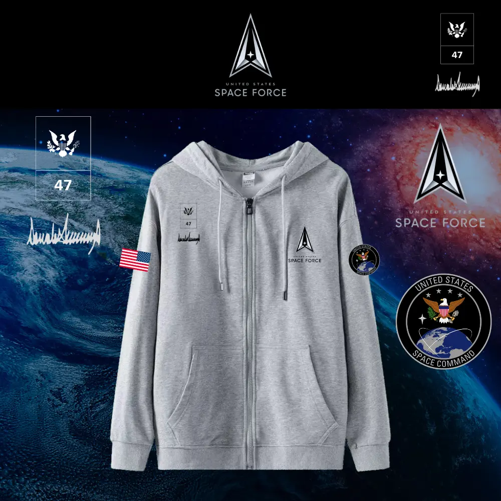 [SPACE FORCE]ロゴジップアップパーカー[グレー][SFZH-011]