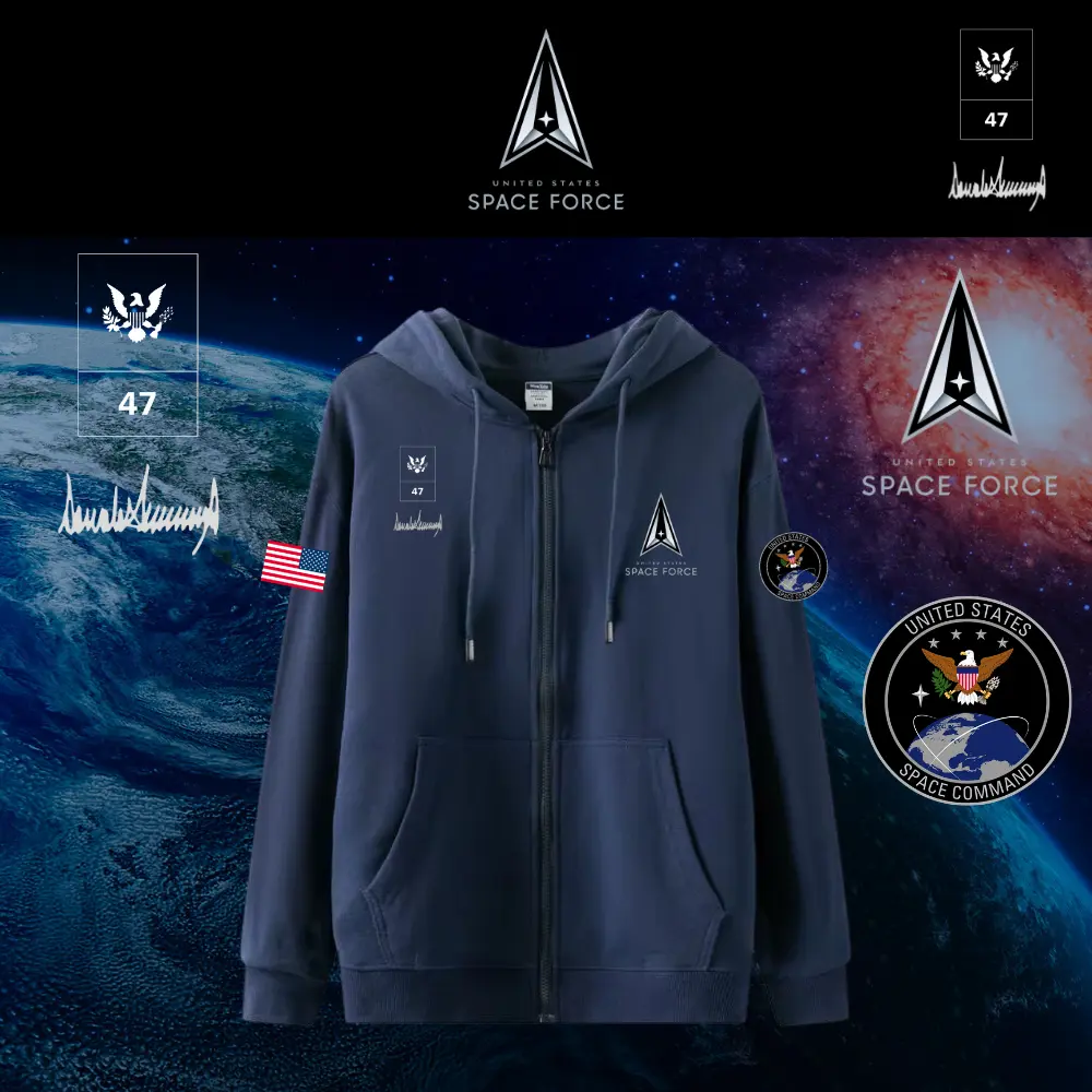[SPACE FORCE]ロゴジップアップパーカー[ネイビー][SFZH-011]