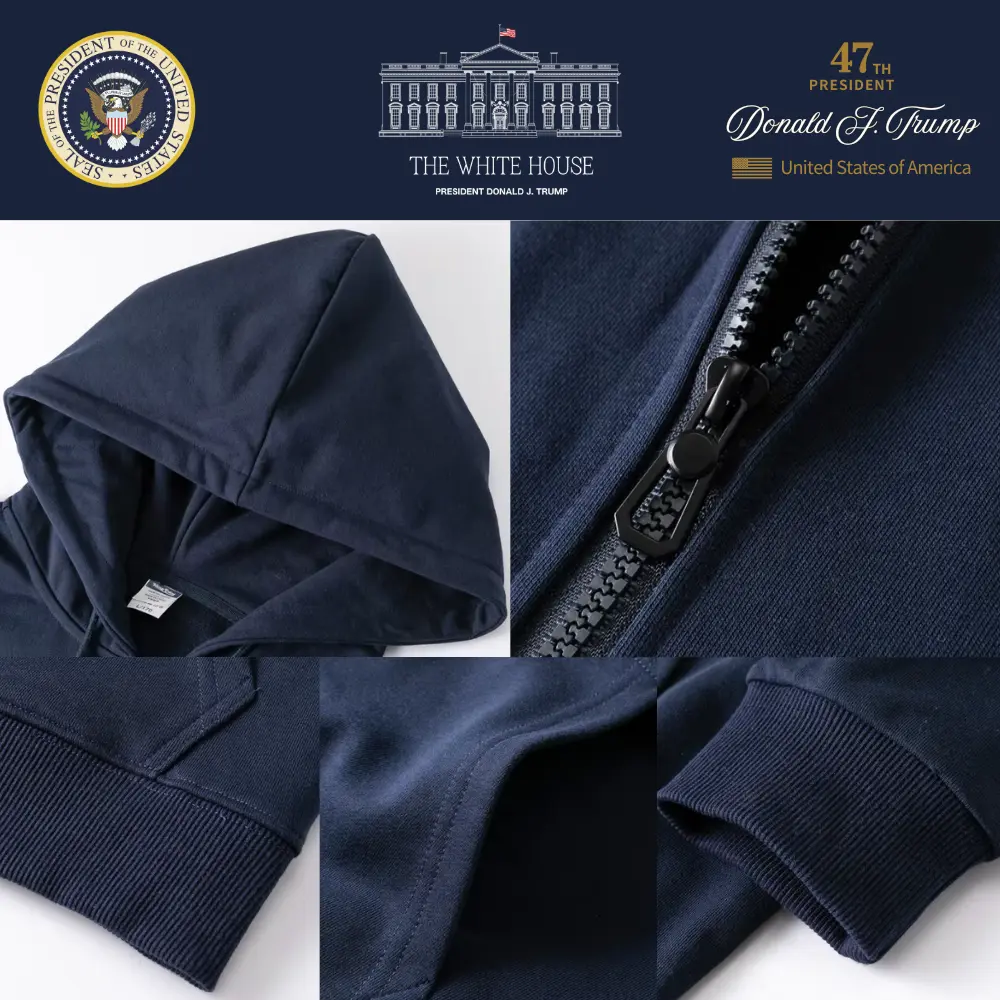 [New White House]ホワイトハウスロゴジップアップパーカー[ベージュ][WHZH-01] - 画像 (2)