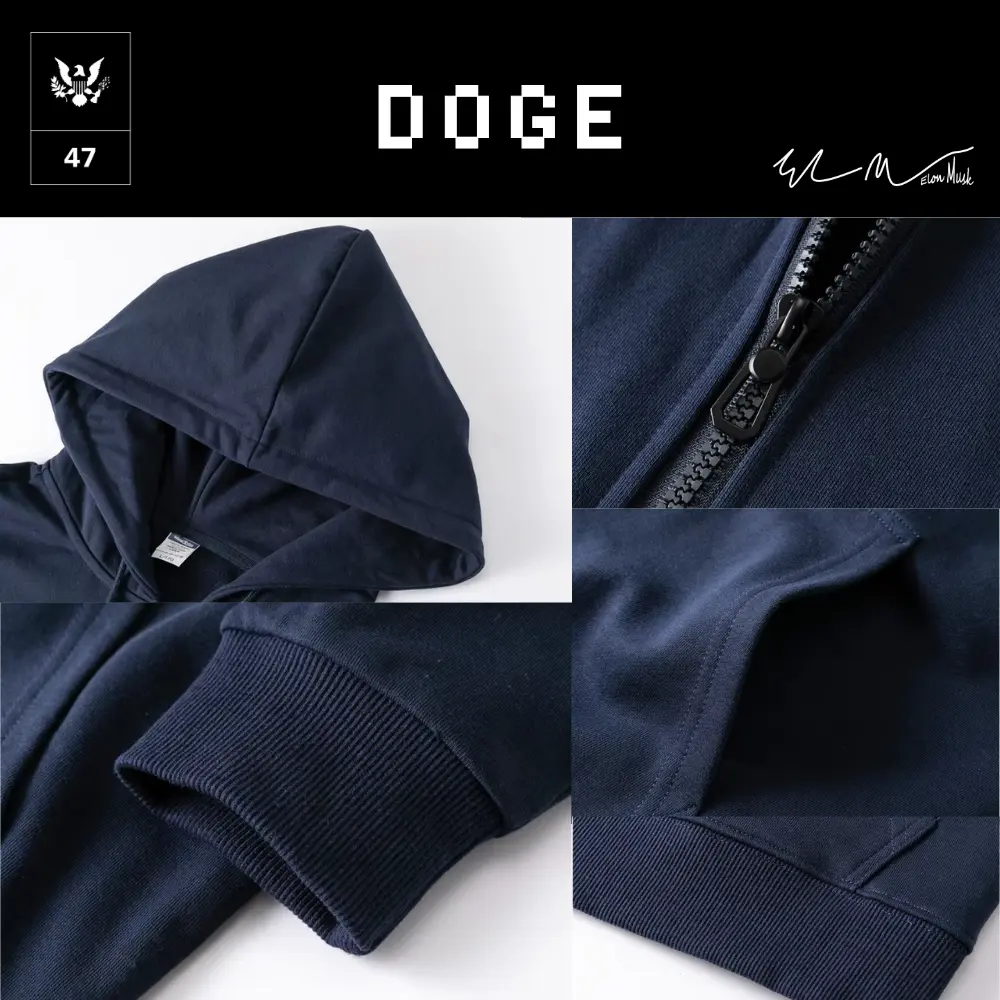 [DOGE]ドージロゴジップアップパーカー[アイスブルー][DGZH-02] - 画像 (3)