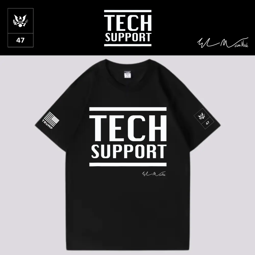 [DOGE]TECH SUPPORTロゴTシャツ[黒][TSTE-01]