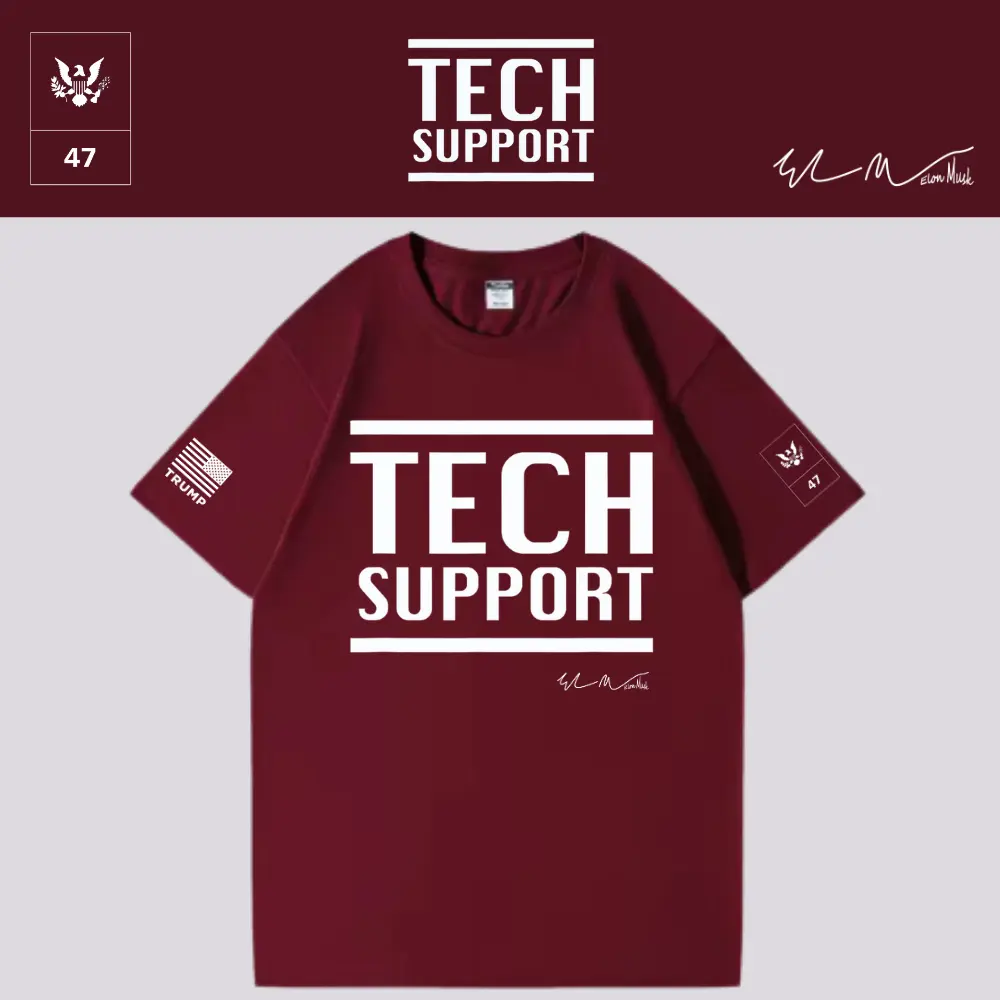 [DOGE]TECH SUPPORTロゴTシャツ[ワインレッド][TSTE-01]