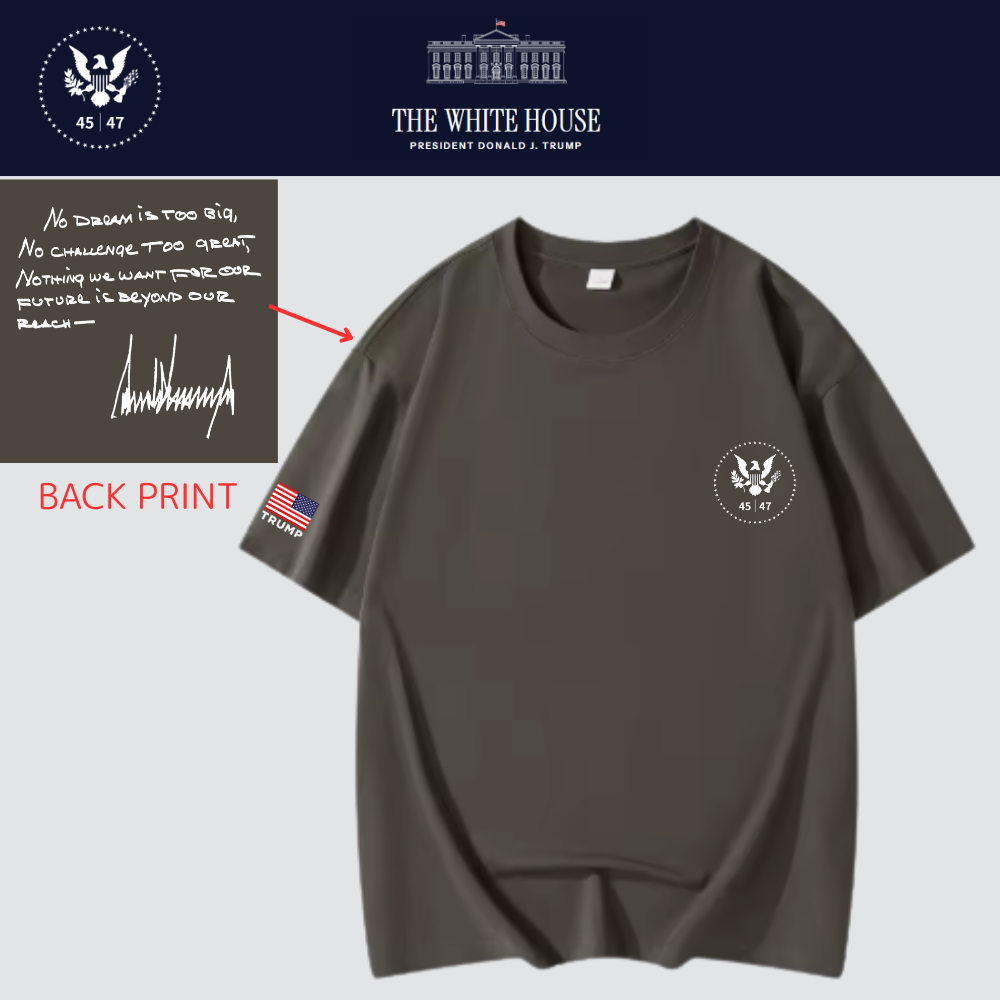 [New White House]TRUMP大統領メッセージロゴTシャツ[アーミーグリーン][WHTE-05]