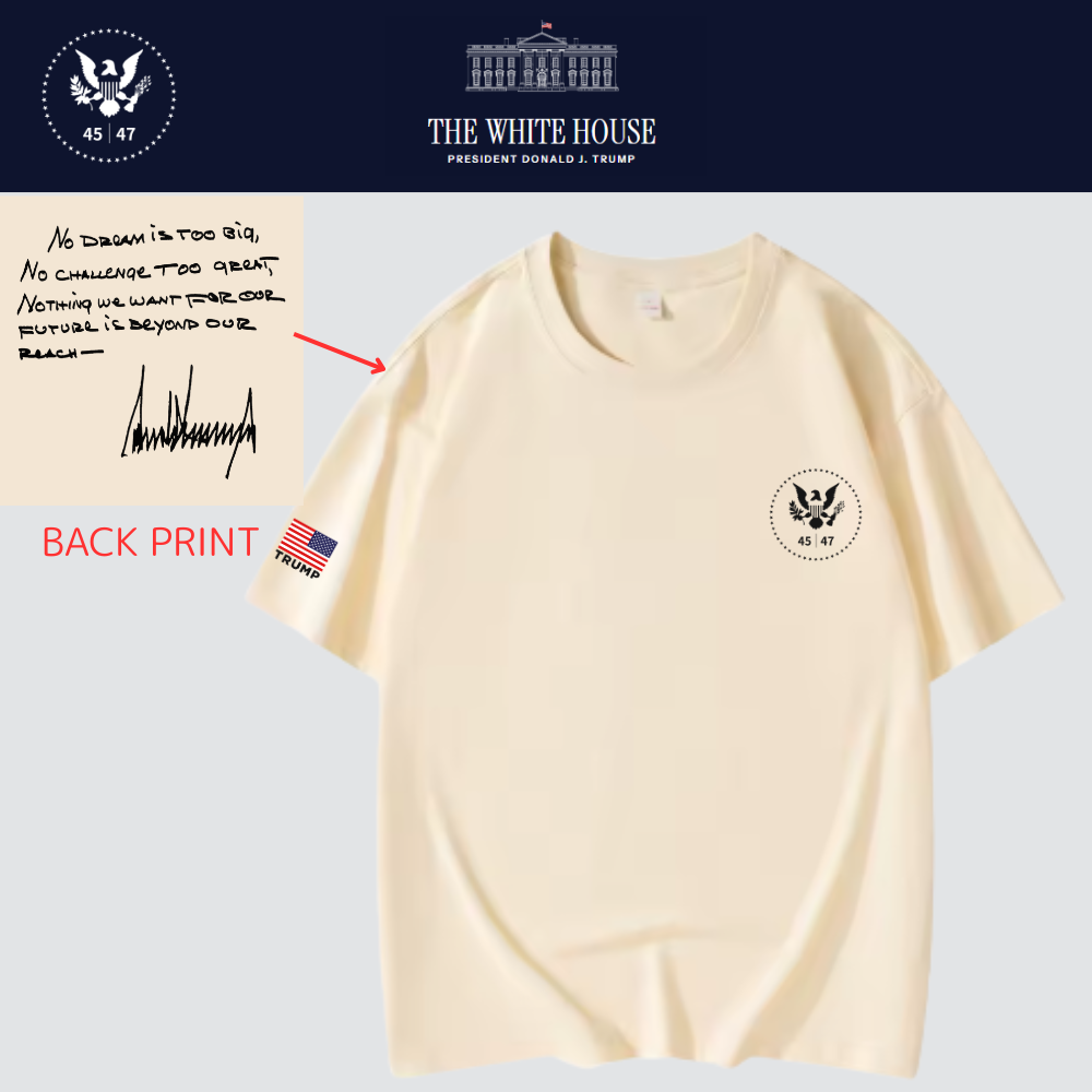 [New White House]TRUMP大統領メッセージロゴTシャツ[ベージュ][WHTE-05]