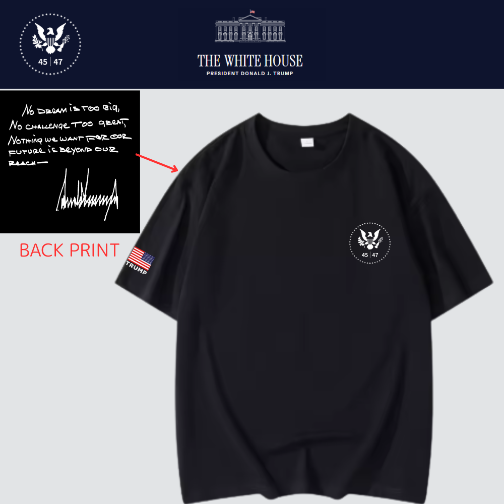 [New White House]TRUMP大統領メッセージロゴTシャツ[黒][WHTE-05]