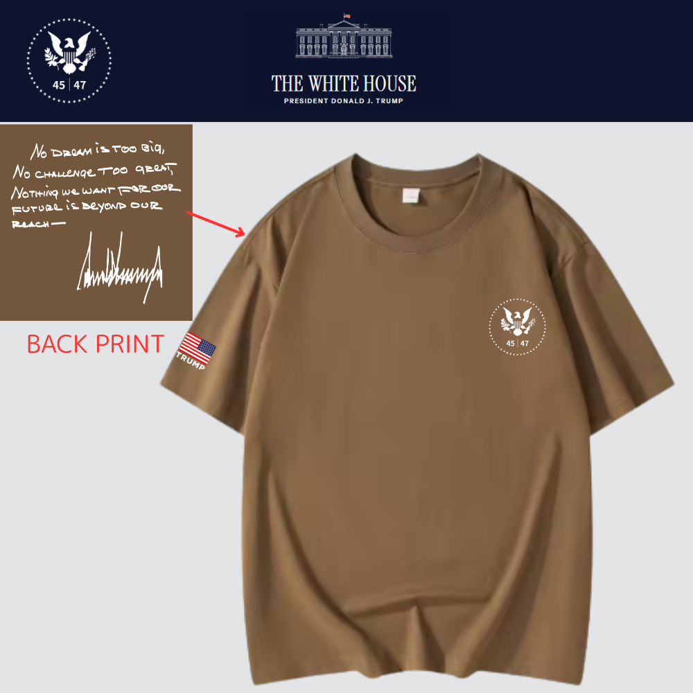 [New White House]TRUMP大統領メッセージロゴTシャツ[コーヒー][WHTE-05]