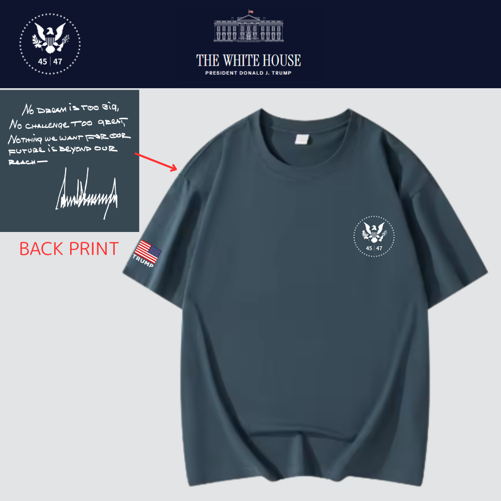 [New White House]TRUMP大統領メッセージロゴTシャツ[ダークブルー][WHTE-05]