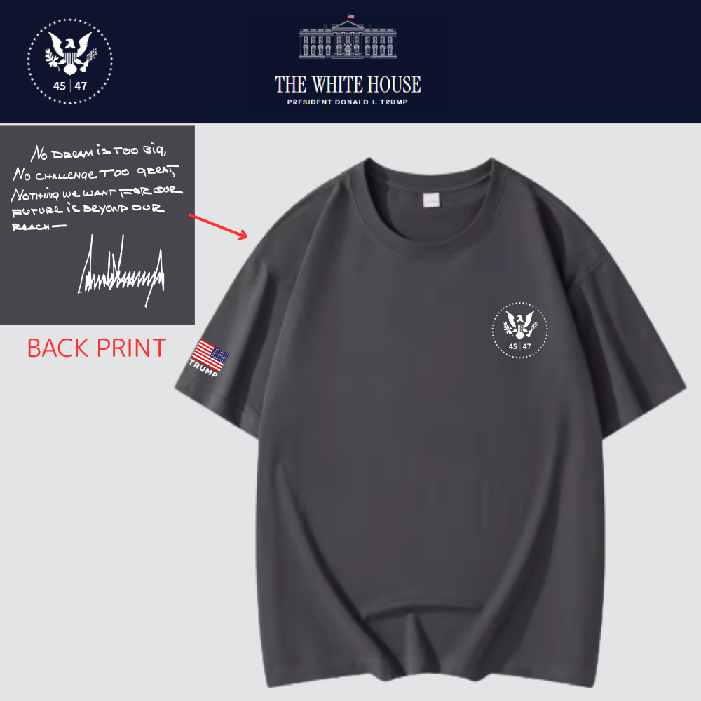 [New White House]TRUMP大統領メッセージロゴTシャツ[ダークグレー][WHTE-05]